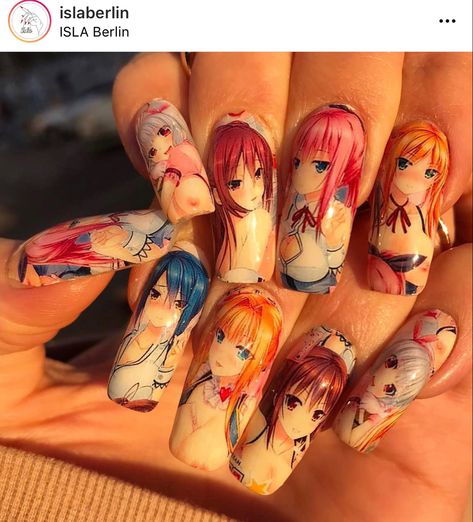 Punk Nails, Pretty Fonts, Anime Nails, Really Cute Nails, Press Ons, Manicure Y Pedicure, Unique Nails, Dream Nails, Funky Nails