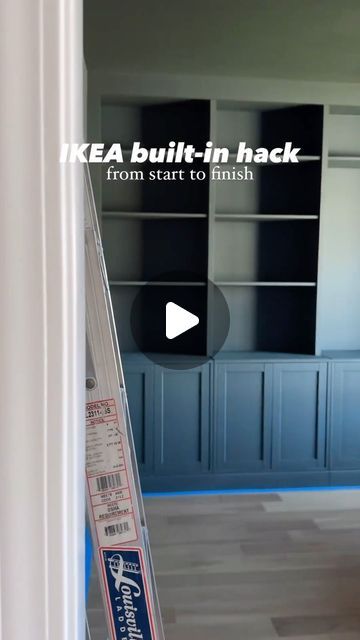 Billy Library Ikea, Ikea Hacks Office Built Ins, Ikea Diy Bookshelf Wall, Library Billy Ikea, Ikea Hacks Wall Unit, Ikea Shelf Built In Hack, Bill Bookcase Hack, Ikea Shelves Built In Hack, Ikea Shelf Hack Billy Bookcases