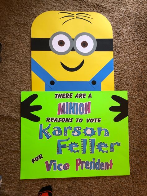 Minion Student Council Posters, Creative Student Council Posters, Campaign Posters Design Student Council, School Campaign Posters, Student Council Campaign Posters, School Campaign, Student Council Campaign, Campaign Posters, Student Council