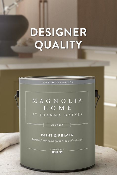 Introducing: Magnolia Home by Joanna Gaines® Classic Interior Paint. Enjoy durable, long-lasting quality at an affordable price. Magnolia Homes Joanna Gaines, Magnolia Paint Colors, Magnolia Paint, Paint Collection, Home Classic, Peeling Paint, Paint Primer, Apartment Decor Inspiration, Magnolia Homes