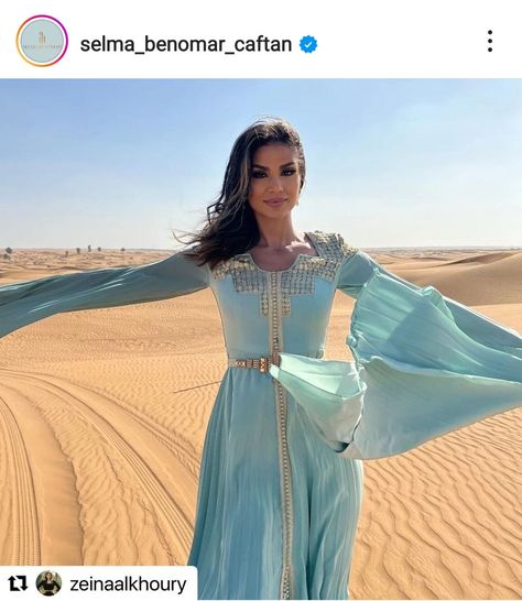 Dubaï Bling star Zeina Khoury chooses to dress in Moroccan Caftan by Moroccan designer for the " Arabian night " of the reality Tv Show Dubai Bling, Bling Empire, Palazzo Versace, Mega City, Lavish Lifestyle, Dubai Outfits, Arabian Night, Moroccan Caftan, October 2022