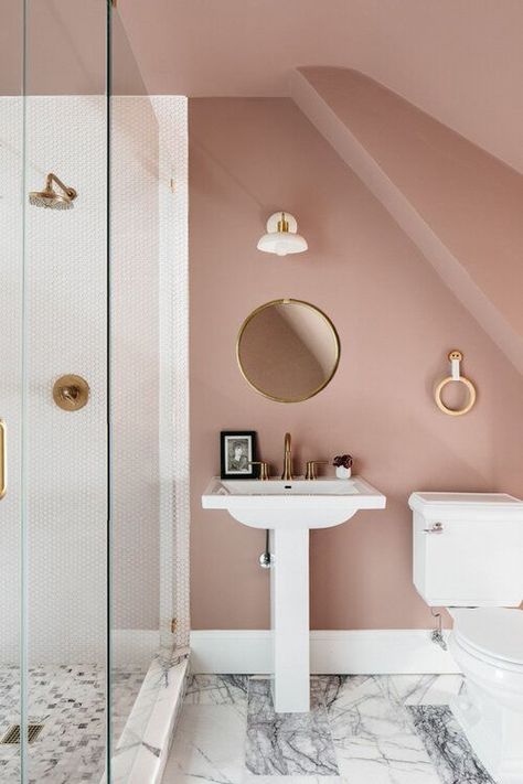 Pink downstairs toilet