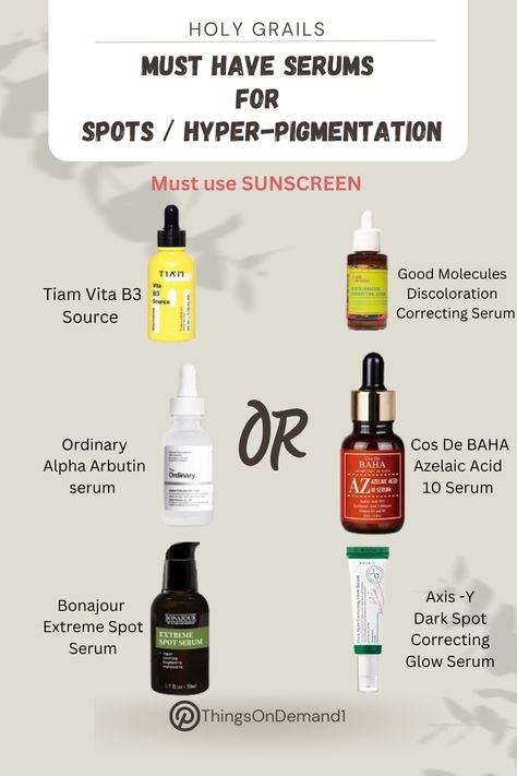 Must have Serums and products for #Spot, #Scars, #Hyperpigmentations Serums For Hyperpigmentation, Discoloration Serum, Vit C Serum, Skin Science, Azelaic Acid, Hacks Clothes, Clear Complexion, Vit C, Hyaluronic Acid Serum