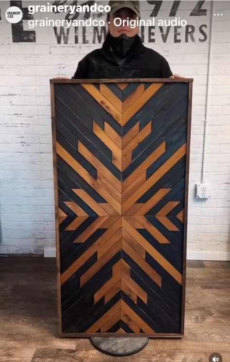 Wood Mosaic Diy, Aztec Furniture, Rustic Framed Art, Lath Art, Wood Art Diy, Large Modern Wall Art, Living Wall Art, Wood Wall Art Diy, Wood Art Projects