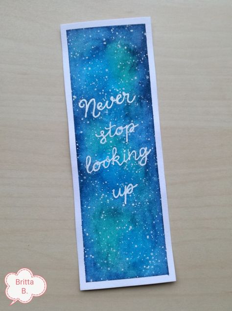 Watercolor Bookmarks For Men, Diy Bookmarks For Men, Bookmarks For Men, Stars Bookmark, Galaxy Bookmark, Unique Bookmarks, Hand Lettering For Beginners, Handmade Bookmarks Diy, Sketch Note