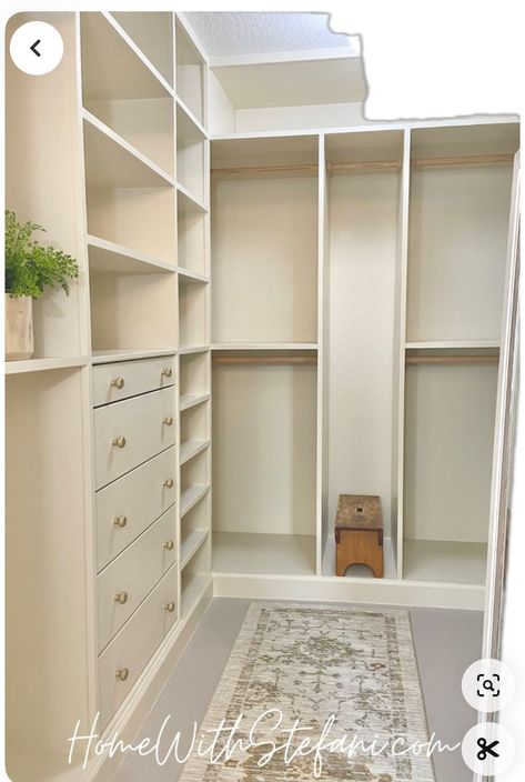 Closet Makeover On A Budget, Walkin Closets Design, Walk In Closet Layout, Small Master Closet, Master Closet Design, Master Closet Organization, Closet Island, Celebrity Closets, Ikea Closet