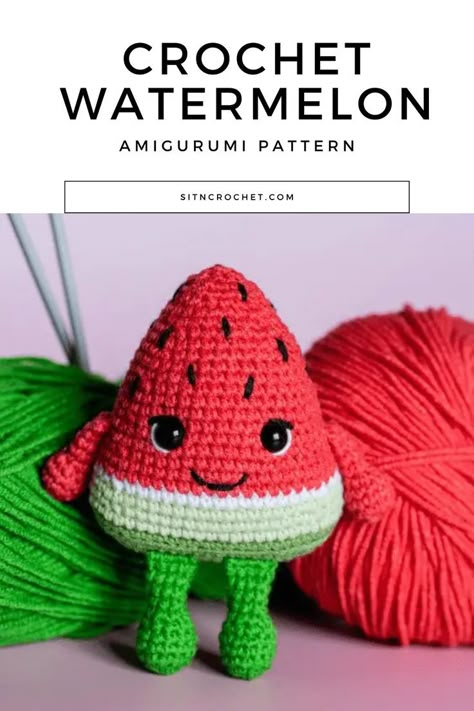 Indulge in the art of crochet with our Watermelon Amigurumi Pattern! Whether you're a seasoned crocheter or just beginning, this delightful DIY tutorial will guide you in crafting a juicy, fun, and adorable watermelon amigurumi. Perfect for gifting or adding a touch of whimsy to your décor, this project is a refreshing and creative endeavor.#WatermelonAmigurumi #CrochetPattern #DIYCrafts #HandmadeDelight #AmigurumiTutorial #CraftingFun #JuicyCrochet Watermelon Amigurumi Free Pattern, Crochet Watermelon Pattern, Crochet Watermelon Slice Free Pattern, Crochet Watermelon Blanket, Crochet Watermelon Slice, Summer Amigurumi Free Pattern, Summer Crochet Plushies, Watermelon Crochet Patterns, Crochet Fruit Pattern Free