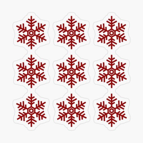 Christmas Stickers Black And White, Dot Sticker Snowflake, Snow Stickers, Snowman Sticker, Red Snowflakes, Snowflake Sticker, Red Design, Transparent Stickers, My Art