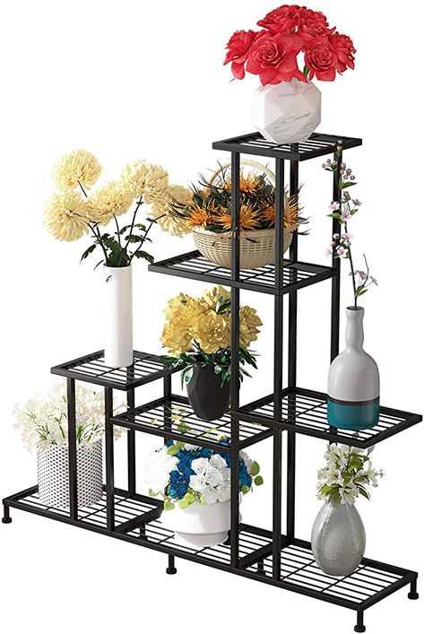 Plant Shelves Outdoor, Bamboo Outdoor, Iron Plant Stand, Support Pour Plante, Plant Stands Outdoor, Support Plante, Plant Shelf, Outdoor Living Decor, Metal Plant Stand