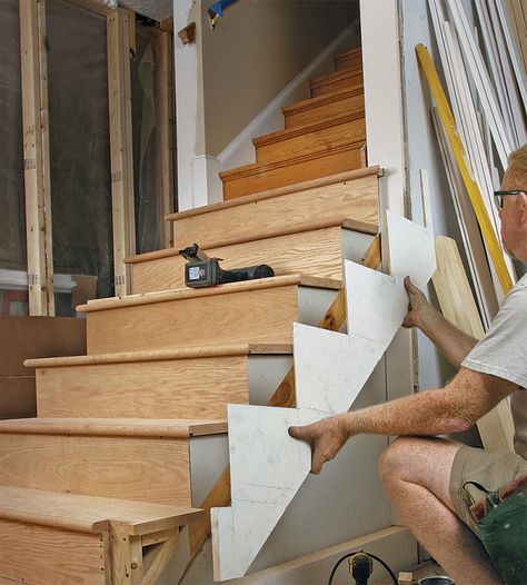 Article Image Stairs Without Railing, Stairs Stringer, Wrought Iron Stairs, Treads And Risers, Staircase Remodel, Staircase Makeover, Home Building Tips, Stair Remodel, Stairway Design