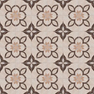 EliteTile Argos Series 18" x 18" Ceramic Patterned Wall & Floor Tile | Wayfair Wood And Marble Floor, Brown Floor Tile, Entry Flooring, Traditional Flooring, Affinity Tile, Flooring Texture, Natural Tile, Brown Tile, Pretty Tiles