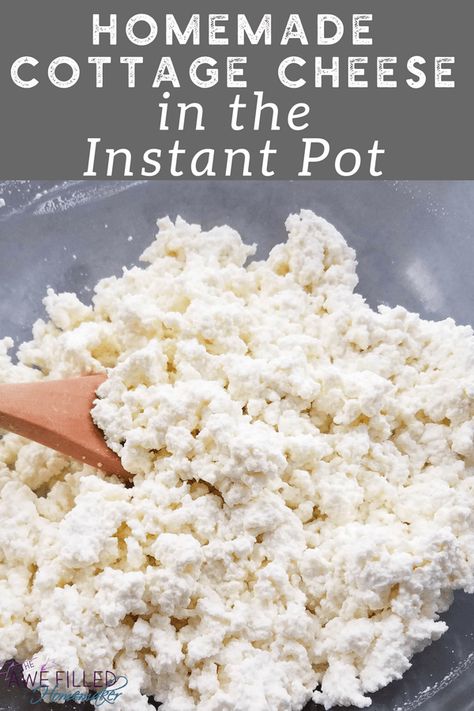 If you are looking for a low carb recipe- this homemade instant pot cottage cheese recipe is sure to be a hit! It is so easy to make and much cheaper! Instant Pot Cottage Cheese, Cottage Cheese Recipe, Homemade Cottage Cheese, Cheese Recipes Homemade, Cheese Making Recipes, Gluten Free Milk, Cottage Cheese Recipes, Homemade Cheese, Instant Pot Dinner Recipes