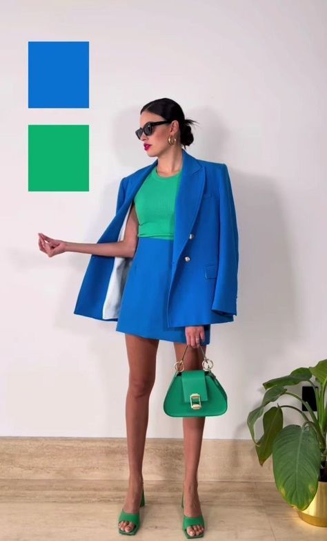 In this fashion-forward episode, we're diving headfirst into the vibrant world of color blocking! 🌈 Get ready to elevate your style game with a kaleidoscope of outfit ideas that'll turn heads wherever you go. Whether you're a color-blocking connoisseur or just dipping your toes into this trend, our expert tips and inspiration will have you rocking the boldest and chicest combinations of hues. Color Blocking Outfits Classy, Blue And Green Outfit, Brazil Core, Bright Colored Outfits, Color Combos Outfit, Blazer Outfits For Women, Color Blocking Outfits, Color Combinations For Clothes, Stylish Work Attire