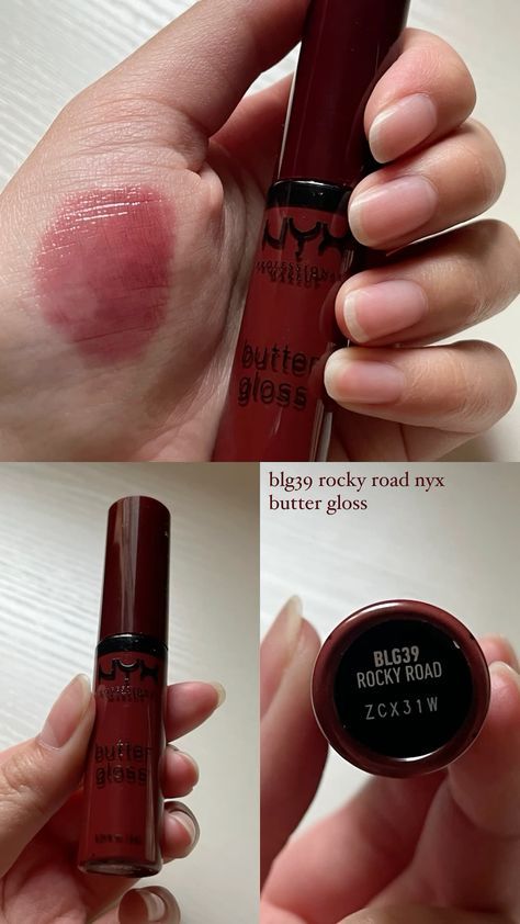 Nyx Rocky Road Butter Gloss, Lip Combos Red, Nyx Rocky Road, Nyx Butter Gloss Rocky Road, Stile Kylie Jenner, Nyx Butter, Nyx Butter Gloss, Butter Gloss, Tinted Gloss