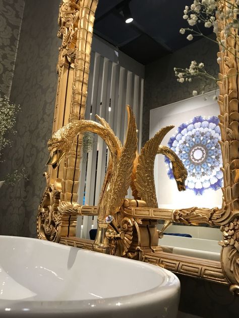 #toiletpic #toilethumor #toiletries #toilettime #toilethumour #hygiene #toiletroll #bathrooms Gold Swan Faucet, Swan Faucet Bathroom, Expensive Bathroom, Gold Moodboard, Swan Bathroom, Expensive Bathrooms, Bidet Toilet Combo, Swan Faucet, Gold Frame Gallery Wall