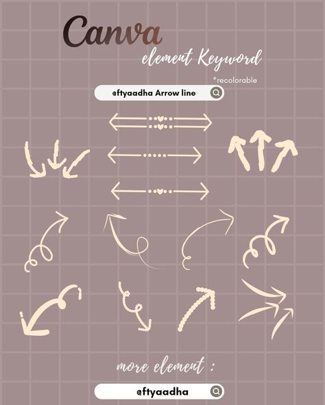 Canva Element Keyword Arrow Line canvavegetab Arrow Line, Canva Keywords, Graphic Shapes Design, Keyword Elements Canva, Alphabet Photos, Canva Tips, Desain Buklet, Canva Element Keyword, Graphic Design Infographic