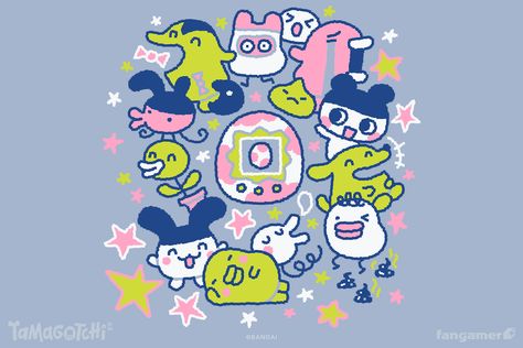 Tamagotchi Wallpaper Desktop, Tamagotchi Fanart, Tamagotchi Illustration, Tamagotchi Wallpaper, Tamagotchi Art, Tamagotchi Characters, Bedroom Illustration, Pusheen Cute, Manic Pixie Dream Girl