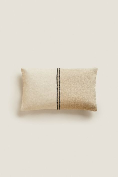 Cushions | Inserts Home | ZARA United States Zara Home Pillows, Spanish Home, Checked Cushions, Throw Pillows Bedroom, Living Room Cushions, Throw Pillows Living Room, Wool Throw Pillows, Wool Cushion, Stripe Throw Pillow