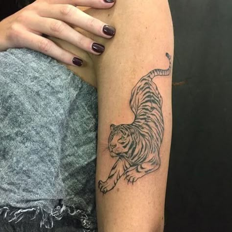 Stickandpoke Tattoo, Family First Tattoo, Leopard Tattoos, Forearm Tattoo Women, Back Tattoo Women, Aesthetic Tattoo, Tiger Tattoo, A Tiger, Dope Tattoos