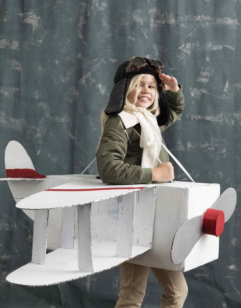 The sky's the limit when it comes to this #DIY #Halloween #costume. Our free pattern and simple instructions make it easy to put this homemade kid's costume together. Costumes You Can Make At Home, Airplane Costume, Homemade Costumes For Kids, Kids Witch Costume, Halloween Costumes You Can Make, Paper Doll Costume, Elephant Costumes, Tree Costume, Halloween Costumes To Make