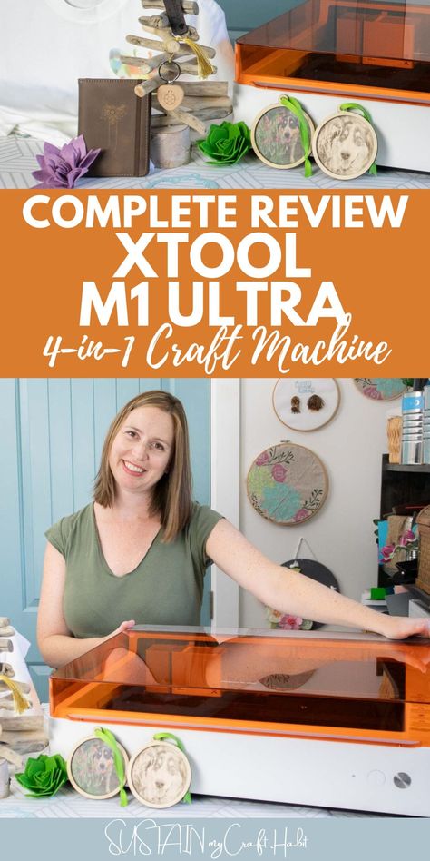 Just when we thought we’d seen it all, along came something that’s really impressed us: the world’s first 4-in-1 home crafting machine, the xTool M1 Ultra. In this post, we'll go over everything that comes with the xTool M1 Ultra; the SIMPLE step by step set up; 7 quick beginner projects we made; our first impressions and honest xTool M1 Ultra review. #sustainmycrafthabit X Tool M1 Ultra Projects, Xtool Projects Ideas, Xtool M1 Ultra Projects, Xtool Laser Projects, Xtool M1 Project Ideas, Xtool Projects, Fall Crafts For Adults, Engraving Projects, Fine Point Pens