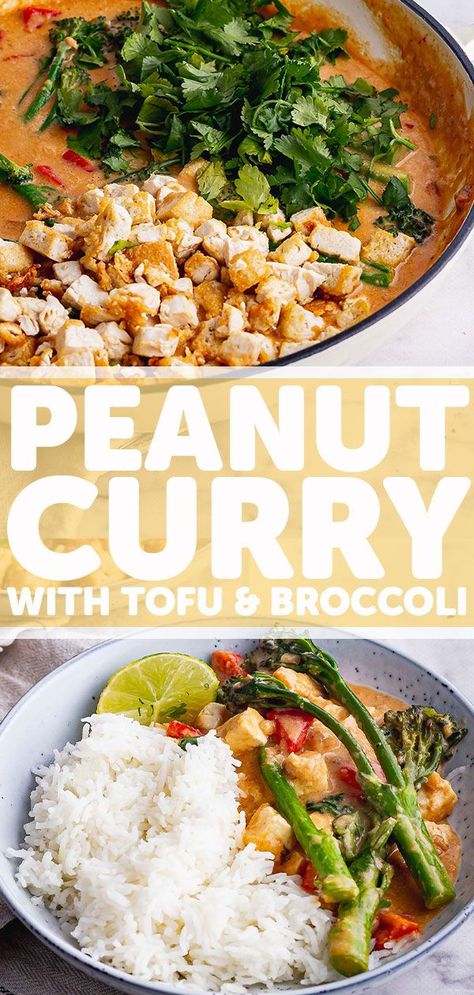 Tofu And Broccoli, Curry With Tofu, Peanut Butter Curry, Broccoli Curry, Tofu Broccoli, Peanut Curry, Thai Curry Paste, Pumpkin Recipes Healthy, Winter Dinner Recipes