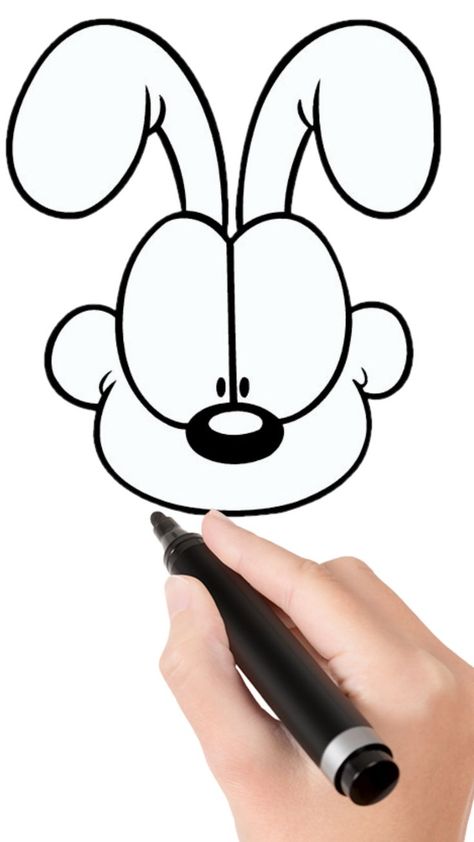 How to draw Odie from Garfield step by step | Drawing odie the dog easy Watch the video, we'll show you everything! Garfield Drawing Easy, How To Draw Garfield, Drawing Garfield, Draw Garfield, Garfield Drawing, Garfield Characters, Odie Garfield, Doodle Videos, Easy Drawing Steps