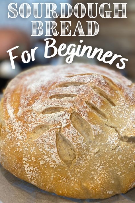 If you have an active sourdough starter than you can make this easy sourdough bread for beginners! #sourdoughbread https://farmhouseharvest.net/no-kneed-sourdough-bread-recipe/ Bread For Beginners, Homemade Sourdough Bread Recipes, Beginners Bread Recipe, Easy Sourdough Bread Recipe, Recipe Using Sourdough Starter, Sourdough Bread Starter, Sourdough Starter Discard Recipe, Easy Sourdough, Homemade Sourdough Bread