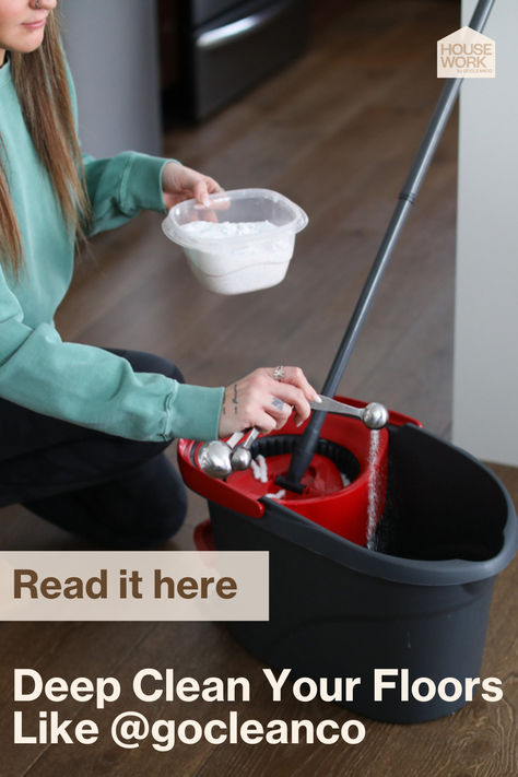 Deep Clean Your Floors Like @gocleanco Cleaning Calendar, Mopping Floors, Cleaning Baseboards, Cleaning Guide, Living Room Organization, Chore Chart Kids, How To Clean Iron, Chores For Kids, Kids Kitchen