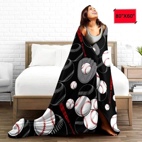 Amazon.com: Super Soft Soccer Blanket Lightweight Cozy 3D Printed Flannel Baseball Basketball Throw Blankets for Sport Fans Kids Adults Gifts 60"X50" : Home & Kitchen Baseball Throw, Soccer Blanket, Blankets Soft, Flannel Blankets, Gifts For Baseball Lovers, Blanket Bed, Baseball Print, Fuzzy Blanket, Microfiber Blanket