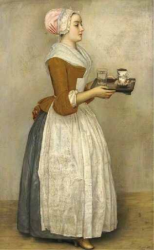 Albert Krafft (19th-century German artist) La Belle Chocolatiere 1854 Mister Bean, Dutch Clothing, Class Dress, Historical Sewing, 18th Century Clothing, Chocolate Girls, Colonial America, 18th Century Fashion, Century Clothing