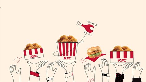 Kfc Illustration, Kfc Restaurant, Wallpapers Abstract, Building A Home, Illustration Story, Brand Advertising, Design And Technology, Food Graphic Design, Creative Company