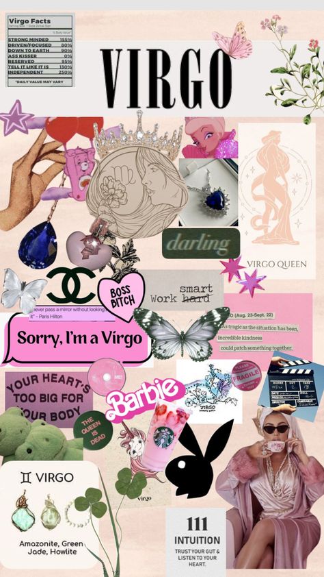 Virgo Vision Board, Virgo Mood Board, Pink Virgo Aesthetic, Virgo Quotes Aesthetic, Virgo 3d Wallpaper, Wallpaper Iphone Virgo, Virgo Esthetics, Virgo Aesthetic Moodboard, Virgo Girl Aesthetic