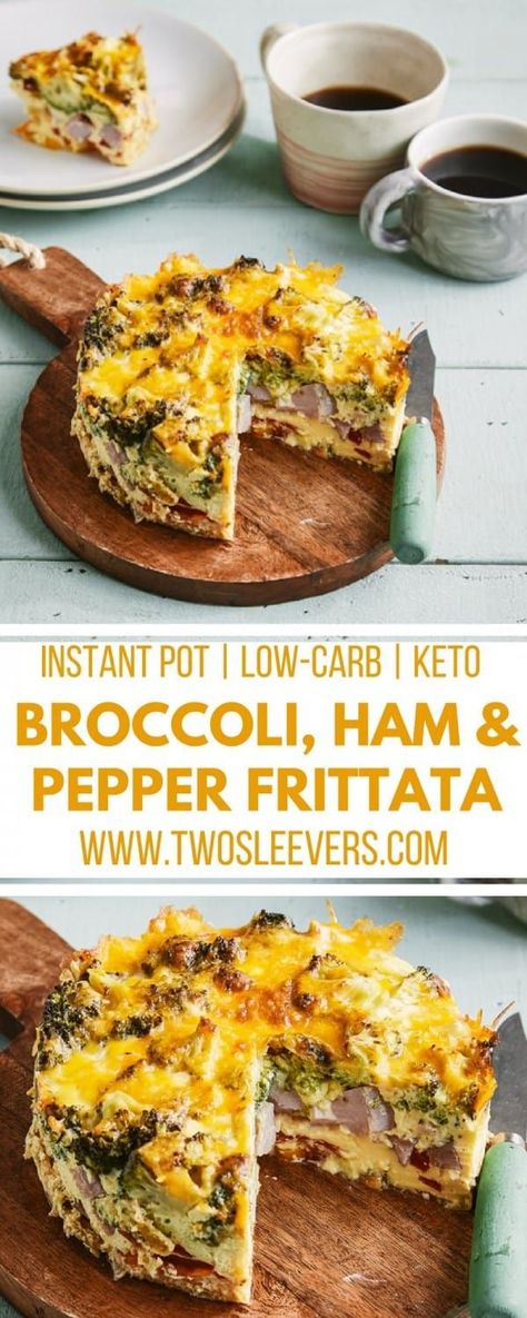 Pepper Frittata, Broccoli Frittata, Keto Instant Pot Recipes, Instant Pot Breakfast, Keto Instant Pot, Fluffy Eggs, Cheese Frittata, Keto Broccoli, Frittata Recipes