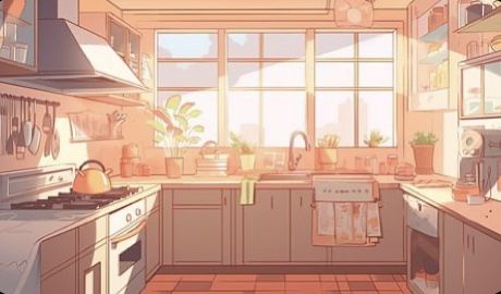 Aesthetic Kitchen Drawing, Kitchen Background Drawing, Cute Kitchen Drawing, Anime Kitchen Background, Gacha Kitchen Background, Animated Kitchen, Ipad Notion, Anime Kitchen, Gacha Life Poses