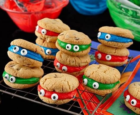 Ninja Turtle Cookies, Turtle Party Ideas, Peeps Recipes, Ninja Turtle Birthday Party, Turtle Birthday Party, Mutant Ninja Turtles Party, Turtle Birthday Parties, Ninja Turtles Party, Ninja Turtles Birthday