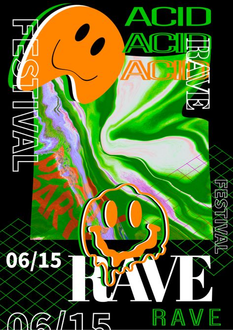 Acid House Rave, Rave Art, Rave Aesthetic, Promo Flyer, Y2k Posters, Poster Psd Free Download, Acid House, Poster Psd, Rave Festival