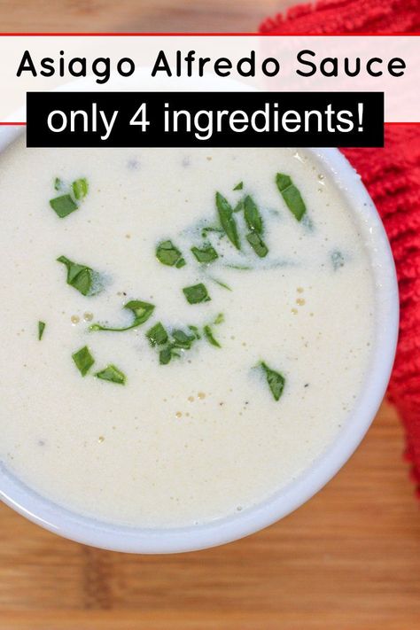 Gmo Free Food, Alfredo Recipes, Homemade Alfredo, Alfredo Sauce Recipe, Asiago Cheese, Homemade Alfredo Sauce, Alfredo Recipe, Asiago, Whipping Cream