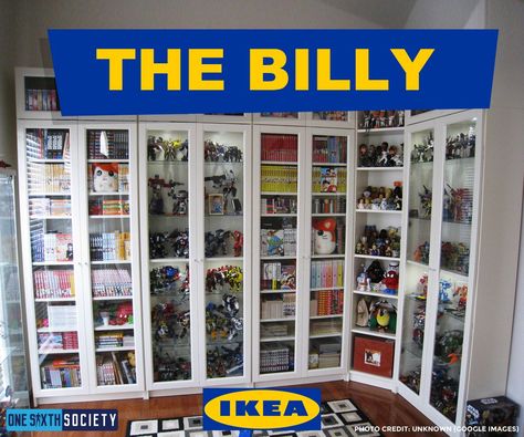 The IKEA Billy Display Case is Perfect For Action Figures Ikea Display Case, Vitrine Ikea, Funko Display Ideas, Ikea Display, Collection Display Shelves, Funko Pop Display Ideas, Action Figure Display Case, Lego Displays, Figure Display Case