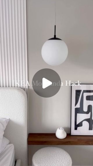 Ashley | Home Interiors, Garden & DIY on Instagram: "Need a space saving bedside idea? Don’t worry, I’ve got you covered! I used two @ikeauk mosslanda Shelves in walnut to create a longer shelf that I flipped and upturned. This way you get the larger underside as your shelf to fit more bits and pieces on. It also creates a cool lip at the front that hides your cables underneath. I might add a strip light next! Let me know what you think below 👇🏻 

#ikeahack #ikeahackers #ikeamosslanda #bedsidetable #bedsideshelf" Ikea Mosslanda Shelves, Ikea Floating Bedside Table, Ikea Mosslanda Bookshelves, Alternative Bedside Table Ideas, Floating Shelf Bedside Table Ikea, Wall Mounted Bedside Lamps Ikea, Ikea Mosslanda, Bedside Shelf, Ashley Home