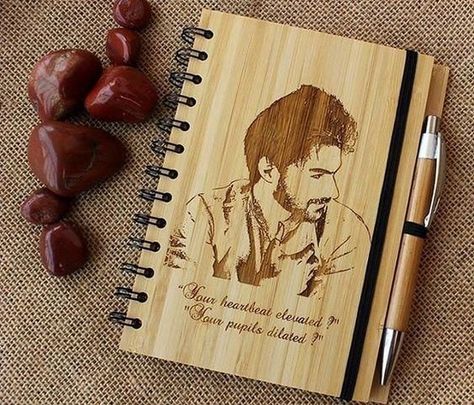 Personalized Wooden Notebook To Order Inbox Or Contact Whatsapp +923102674439 . . #notebook #personalized #design #gift #giftforthelovedone Laser Etched Glass, Wood Notebooks, Wood Journal, Wooden Notebooks, Happy Rakhi, Favourite Quote, Wood Art Design, Giveaway Gifts, Laser Cut Wood Crafts