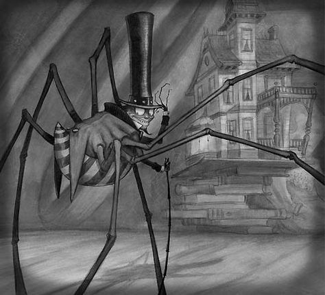 Said the cunning spider to the fly, “Dear friend, what shall I do,  To prove the warm affection I’ve always felt for you?  I have within my pantry good store of all that’s nice;  I’m sure you’re very welcome; will you please to take a slice?”  “O no, no,” said the little fly, “kind sir, that cannot be;  I’ve heard what’s in your pantry, and I do not wish to see.” Cinderella Skeleton, Spiders Illustration, Tma Entities, The Spider And The Fly, Spider And The Fly, Tony Diterlizzi, Spider Illustration, Stories To Read, Gothic Images