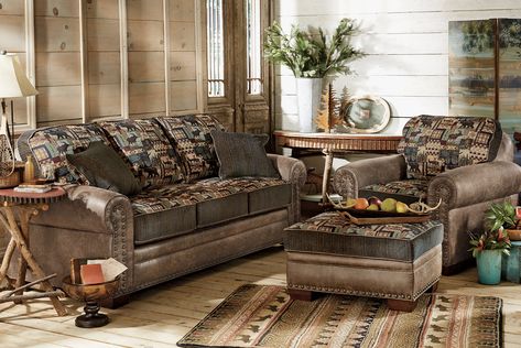 Woodland Cabin Sofa Collection Cabin Couch, Cabin Sofa, Woodland Cabin, Cheap Dorm Decor, Log Cabin Furniture, Rustic Living Room Furniture, Cabin Furniture, Black Forest Decor, Forest Decor