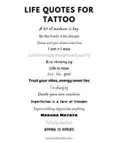 Tattoos About Life, Tattoo About Strength, Dr Tattoo, Short Quote Tattoos, Meaningful Word Tattoos, Wörter Tattoos, Cream Tattoo, Tattoo Quotes About Life, Phrase Tattoos