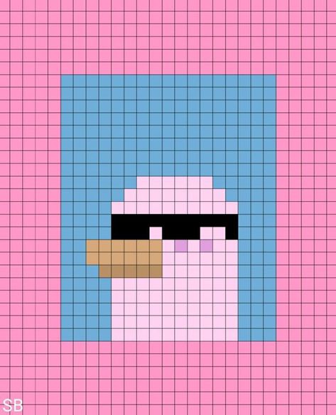 Pixel Art Hard, Pink Pigeon, Art Pixel, Easy Pixel Art, Pixel Art Templates, 8bit Art, Pixel Drawing, Diy Perler Bead Crafts, Pixel Crochet