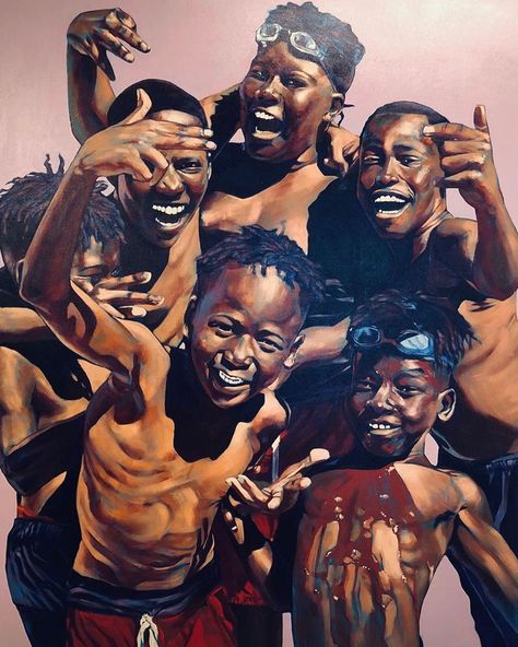 Black Art Collective on Instagram: ““OVERtown” Artist: @gotthemojo” Black Expression Art, Black Community Art, Black Art Work, Black People Art, Black Culture Art, Youth Center, Black Art Painting, Afrocentric Art, Enjoying Life