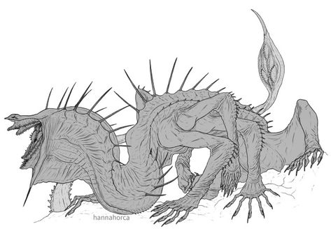 Kind of makes me feel like if some centipede made the happy time with a purple worm, and made this monstrosity, might utilize this soon! Demon Tumblr, Robot Animal, Concept Art Tutorial, Kaiju Art, Fantasy Beasts, Alien Concept Art, Monster Concept Art, Fantasy Monster, Concept Art Drawing