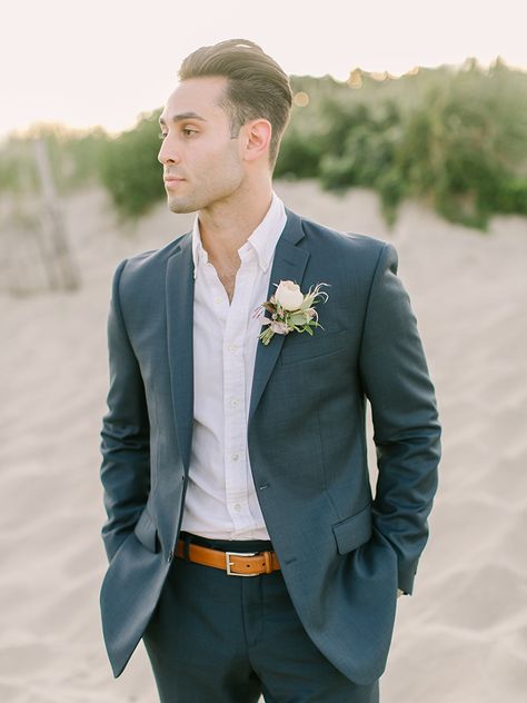 blue grey groom suits - https://ruffledblog.com/september-sunsets-wedding-inspiration-with-a-vw-bus Groom Attire Summer, Groom Attire Casual, Groom Attire Rustic, Groom Attire Vintage, Summer Groom, Groom Attire Black, Beach Wedding Groom Attire, Casual Groom, Anna Campbell Wedding Dress