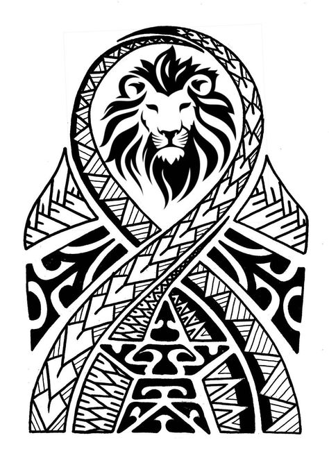 Maori Animal Tattoo Designs, Lion Maori Tattoo, Wakanda Tattoo, Geometric Tattoo Stencil, Lion Arm Tattoo, Traditional Owl Tattoos, Dragon Tattoo Drawing, Cool Half Sleeve Tattoos, Egyptian Tattoo Sleeve