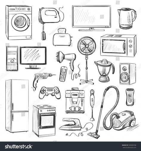 Drawing Items Products, Random Objects Drawing Reference, Household Items Drawing, Household Objects Drawing, Isometric Objects Drawing, Cute Objects To Draw, Kitchen Objects Drawing, Drawing Ideas Objects, Hand Tools Drawing